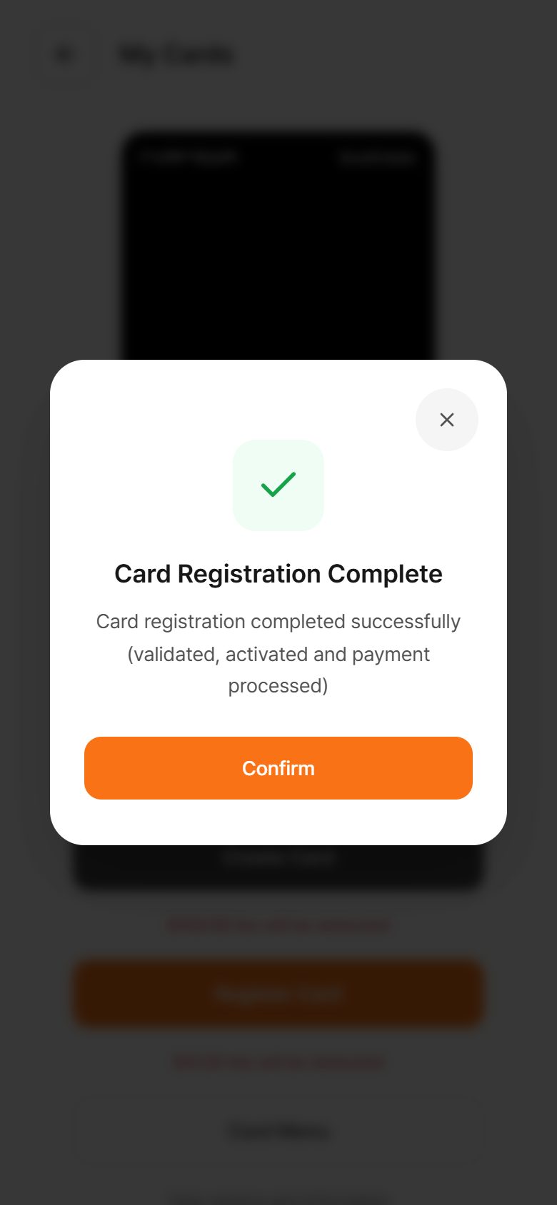 Card Registration Complete (등록 완료)