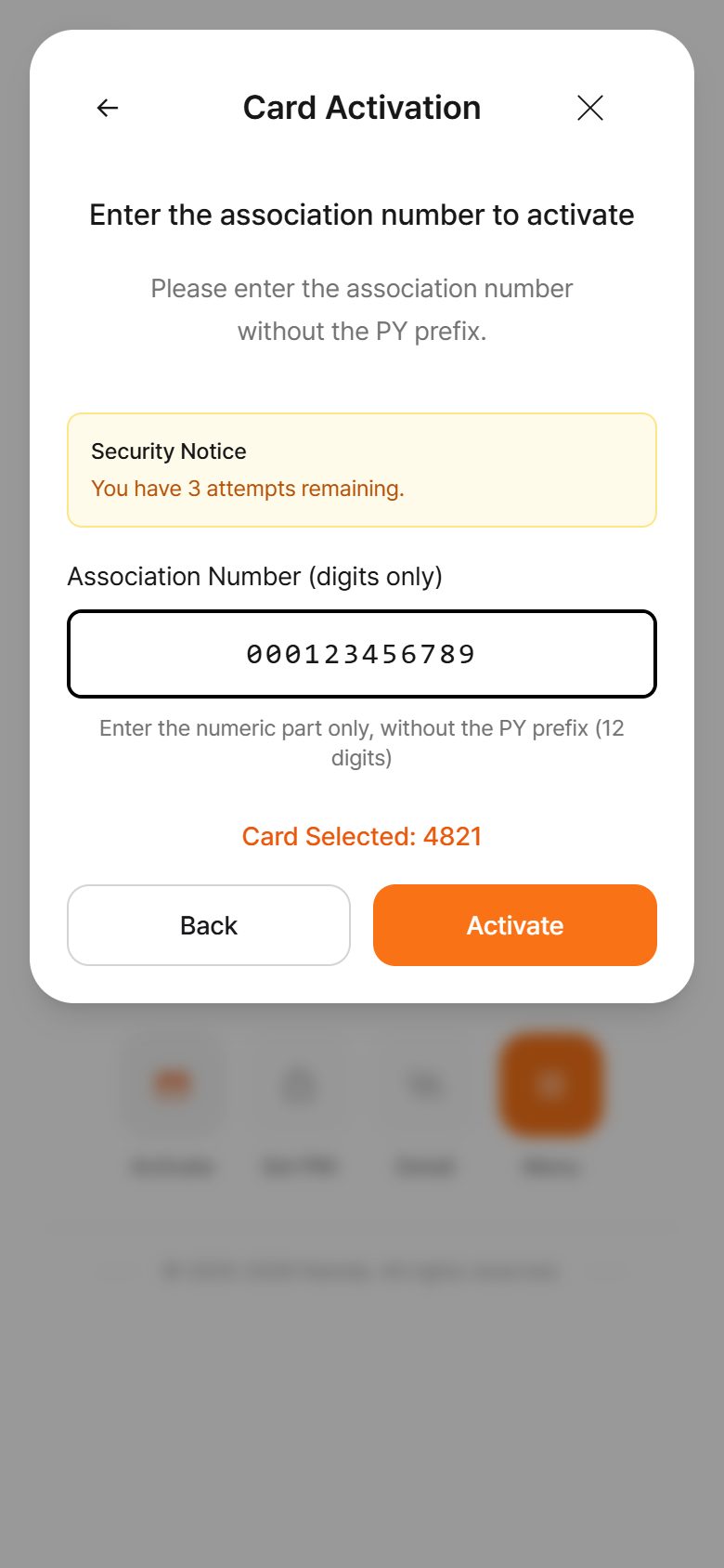 Card Activation (카드 활성화)