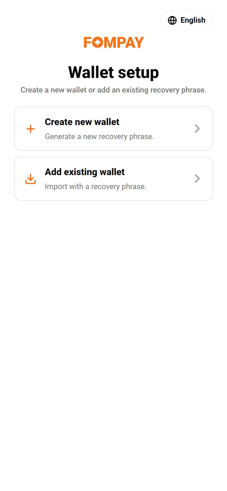 Create new wallet (새 지갑 만들기)